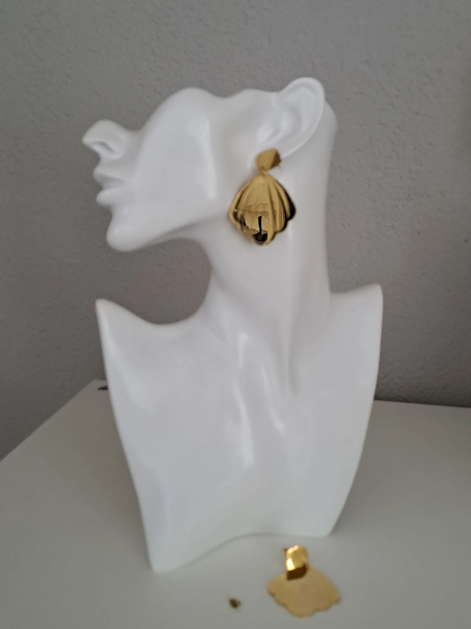 Grandes aretes de concha de acero inoxidable – photo 2